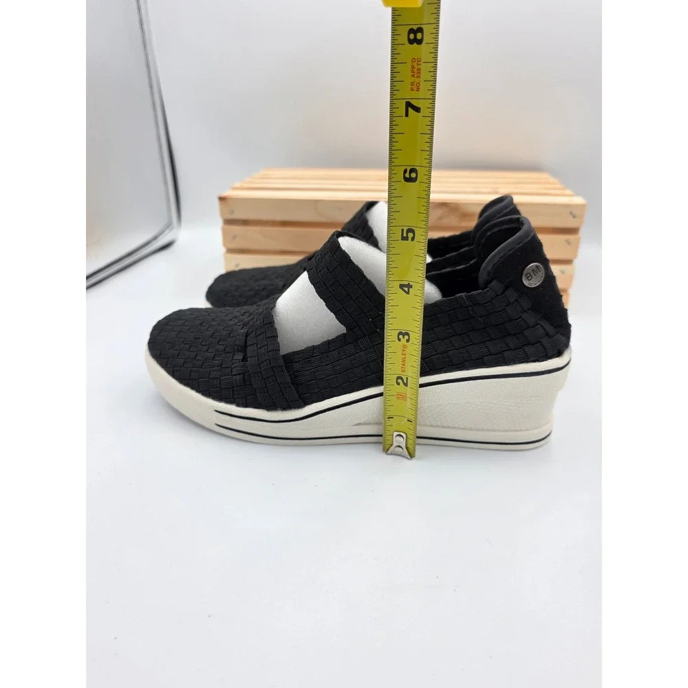 Bernie Mev Frontier Sneakers Women 38 8 Black Woven Comfort Elastic Platform - Picture 7 of 13